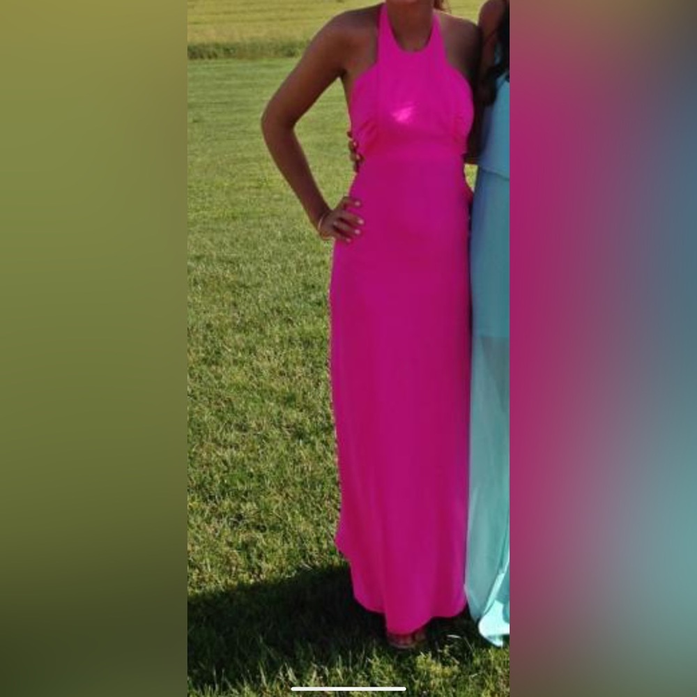 Hot pink dress! Great for proms!